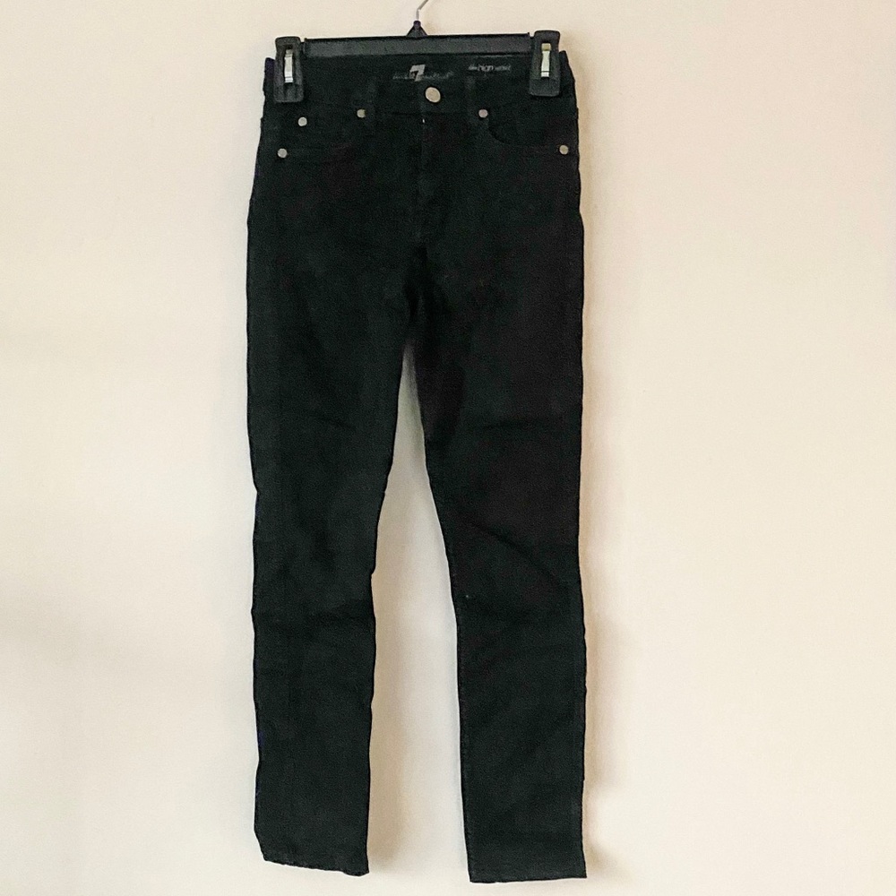 7 For all mankind high waist skinny, altered in length black, high rise, size 24